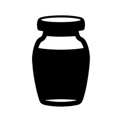Simple black and white jar silhouette with solid fill and smooth lines