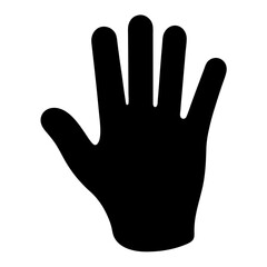 Obraz premium A black silhouette of a hand raised in a stop gesture