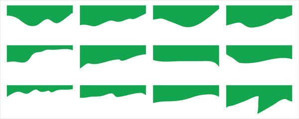  Abstract Wave Border set vector on white background.