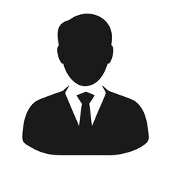 Minimalist Business Professional Silhouette Avatar in Suit and Tie

