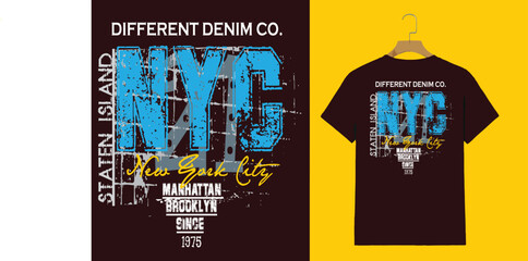 Vintage NYC Typography T-Shirt – Urban New York City Street Style Design

