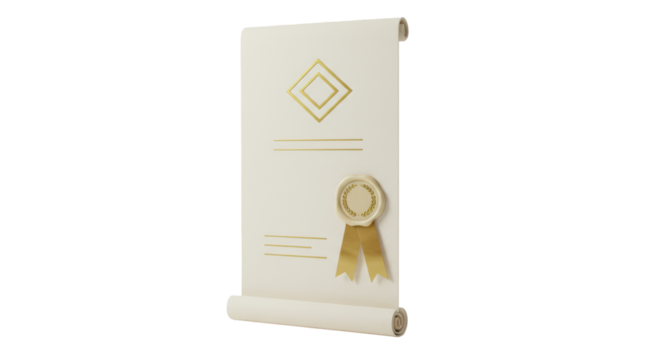 Isolated Rolled Certificate with Seal
