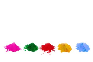 Color copier toner cyan magenta yellow isolated on white background