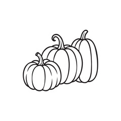 Gourd pumpkin with leaves, a fresh vegetable for fall harvest or Halloween decoration