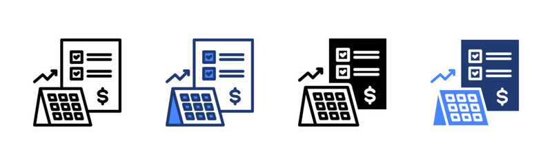 Financial Planning icon sheet multiple style collection