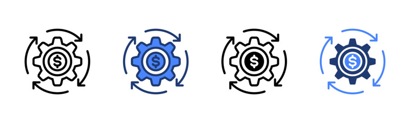 Cashflow icon sheet multiple style collection