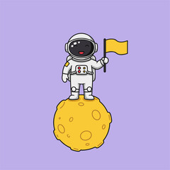 Cute astronaut vector cartoon illustration