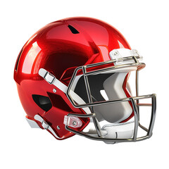 Fototapeta premium Crimson gloss: A professional football helmet, reflecting intense competition and sport