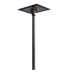 Elegant Dark Isolated Streetlight Against a Plain Backdrop Offering Gentle Luminescence