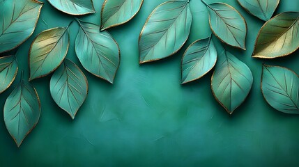 Luxurious golden and navy tropical leaves composition high resolution photo
