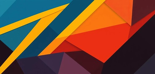 Fototapeta premium Abstract geometric parallelogram pattern in blue, yellow, red, and black Modern playful vector background, graphic, illustration