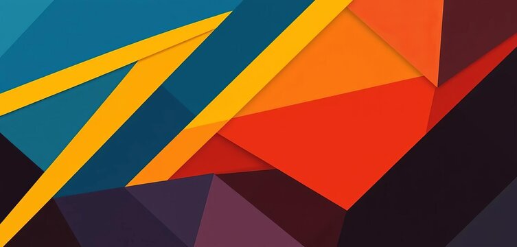 Abstract geometric parallelogram pattern in blue, yellow, red, and black  Modern playful vector background,  graphic,  illustration