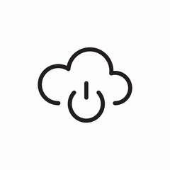 cloud switch on
 icon vector 
