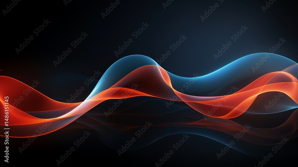 Fototapete long, curvy line of red and blue colors. the colors are vibrant and dynamic, creating a sense of mov