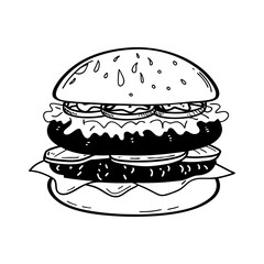 burger vector art silhouette