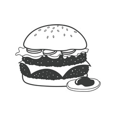 burger vector art silhouette
