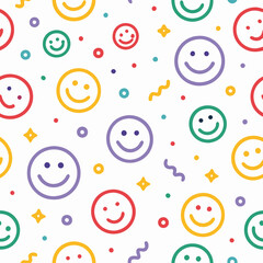 Fototapeta premium Happy face pattern with colorful accents