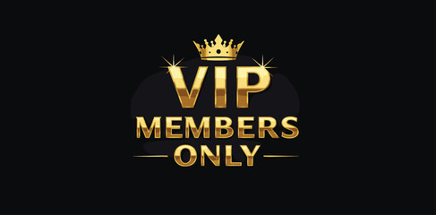 Premium Black and Gold VIP Card Design with Crown – Exclusive Members Only Invitation Access Pass Template for Luxury and Elite Clients