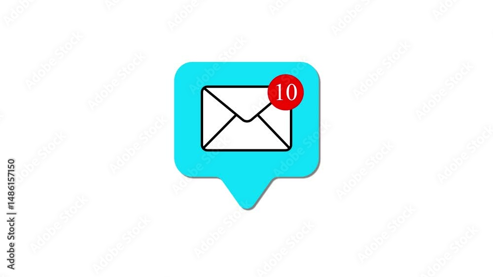Poster email icon with zero unread messages inside chat bubble. email notification icon with zero unread me