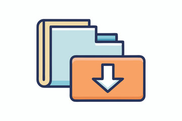 folder with download and shield icon