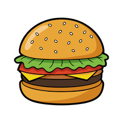 Burger clean color silhouette vector art