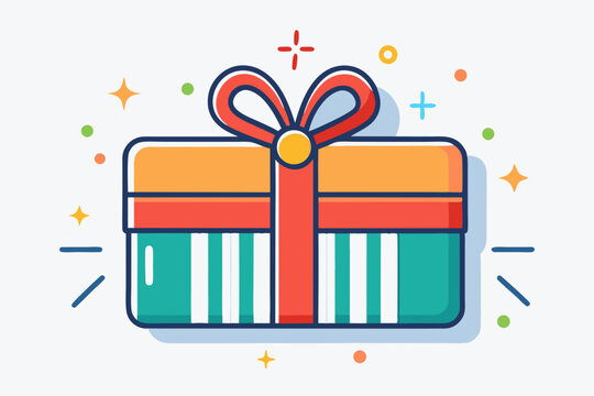gift card with ribbon and barcode icon