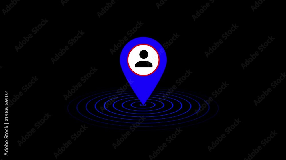 Poster person location marker with digital tracking target. person location marker with digital tracking co