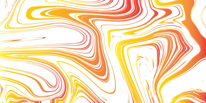 Abstract vibrant background featuring swirling marbled patterns in warm tones of red, orange, and yellow on a clean white background. Fluid motion organic flow, liquid paint or ink , lava lamp style.