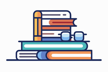 bookshelf icon with three stacked books
