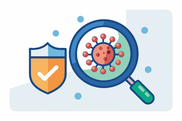 virus cell scanned medical icon
