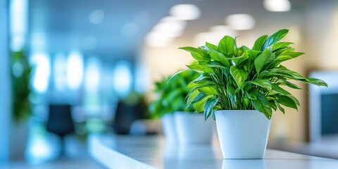 Serene Office Plants:  Modern Workplace Greenery