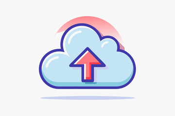 cloud upload icon with soft arrow