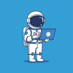 Cute astronaut vector cartoon illustration