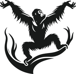 orangutan vector wild animal silhouette