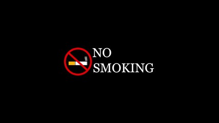No smoking sign for anti smoking message. Clear no smoking sign against black background illustrating prohibition and anti smoking messaging