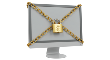 Isolated Dollar Padlock Computer Security