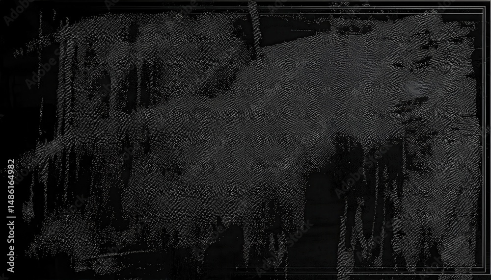 Aufkleber dark grunge textured background with distressed brush strokes and chaotic scratch lines for moody web design, edgy print media, or abstract branding concept

