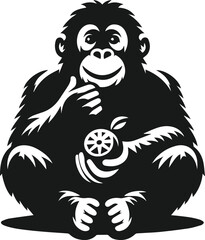 orangutan vector wild animal silhouette