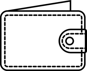 Outline Wallet Icon with Open Top - Black and White/Transparent
Money Holder Symbol Outline - Vector
Finance or Payment Icon - Linear Design