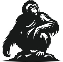 orangutan vector wild animal silhouette