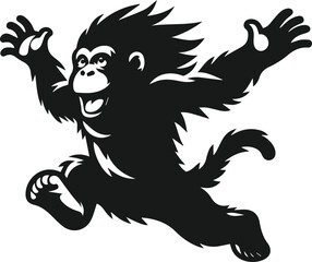 orangutan vector wild animal silhouette