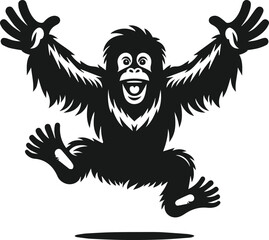 orangutan vector wild animal silhouette