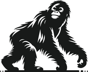Fototapeta premium orangutan vector wild animal silhouette