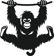 orangutan vector wild animal silhouette