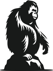 orangutan vector wild animal silhouette