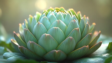 Fototapeta premium Close-up macro photography of fresh artichoke with perfect texture high resolution photo