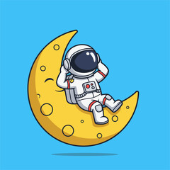 Cute astronaut vector cartoon illustration