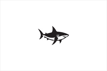 Fototapeta premium shark silhouette with a simple, understated design set against a white background