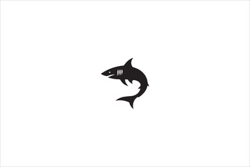 Obraz premium shark silhouette with a simple, understated design set against a white background