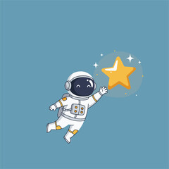 Cute astronaut vector cartoon illustration